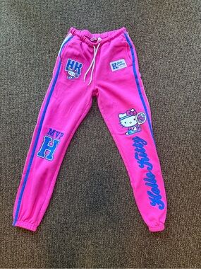 Hello Kitty Bright Pink Jogger Pants with Blue Accents